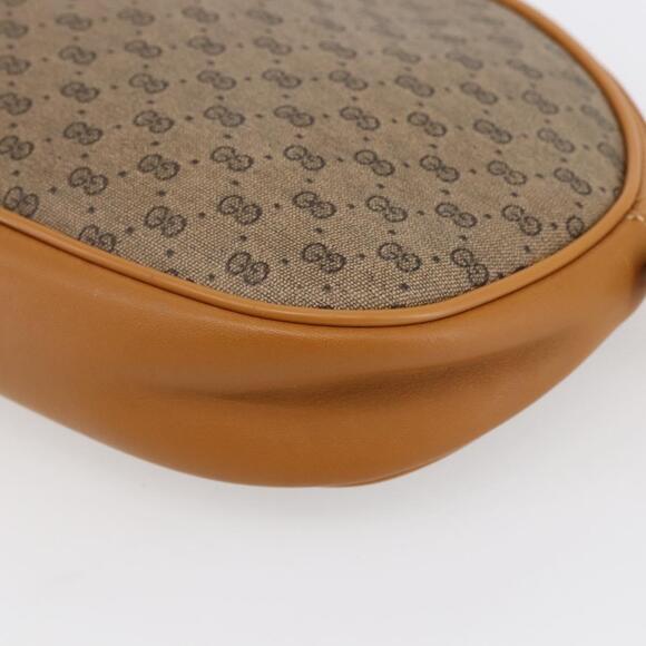 GUCCI Micro GG Supreme Shoulder Bag PVC Beige Gold 007 89 1113 Auth BA7112